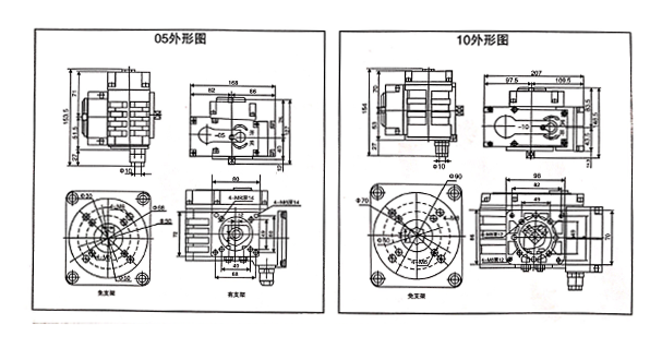 電動閥門執行器05/10外形圖